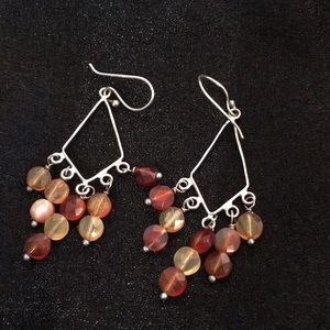 Citrine silver dangle earrings